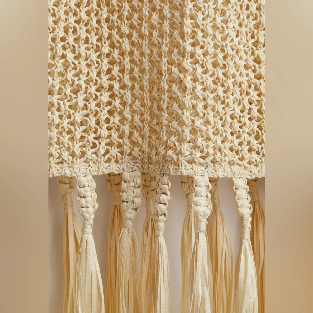 H&M Crochet look Dress beige NWT SOLD OUT SIZE XL - Picture 4 of 11